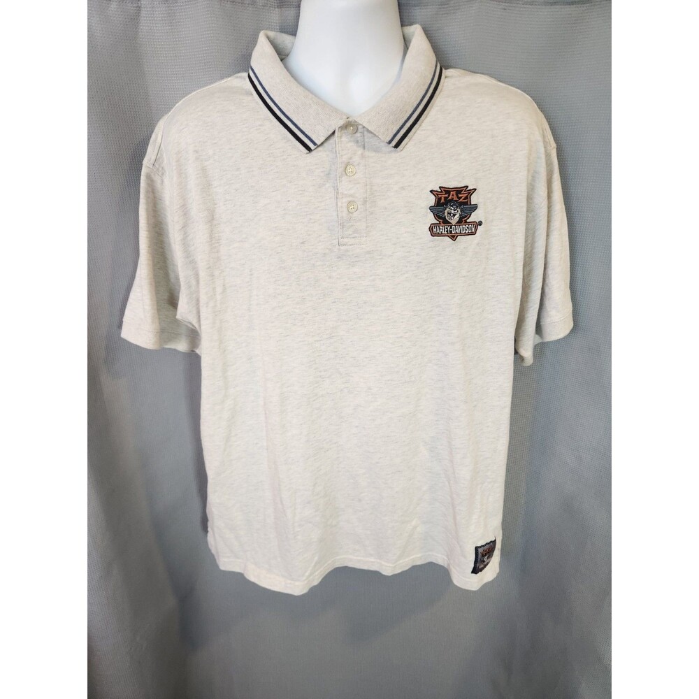 TAZ Harley Davidson Polo Shirt Warner‎ Bros. Embroidered Logo VTG Y2K XL